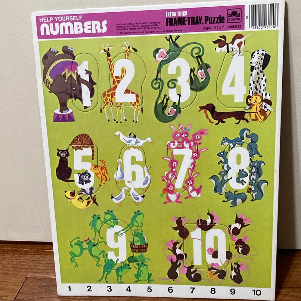 Vintage (1974) NUMBERS Frame-Tray Puzzle